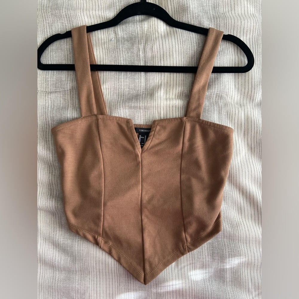 Forever 21 Women's Tan Crop Top